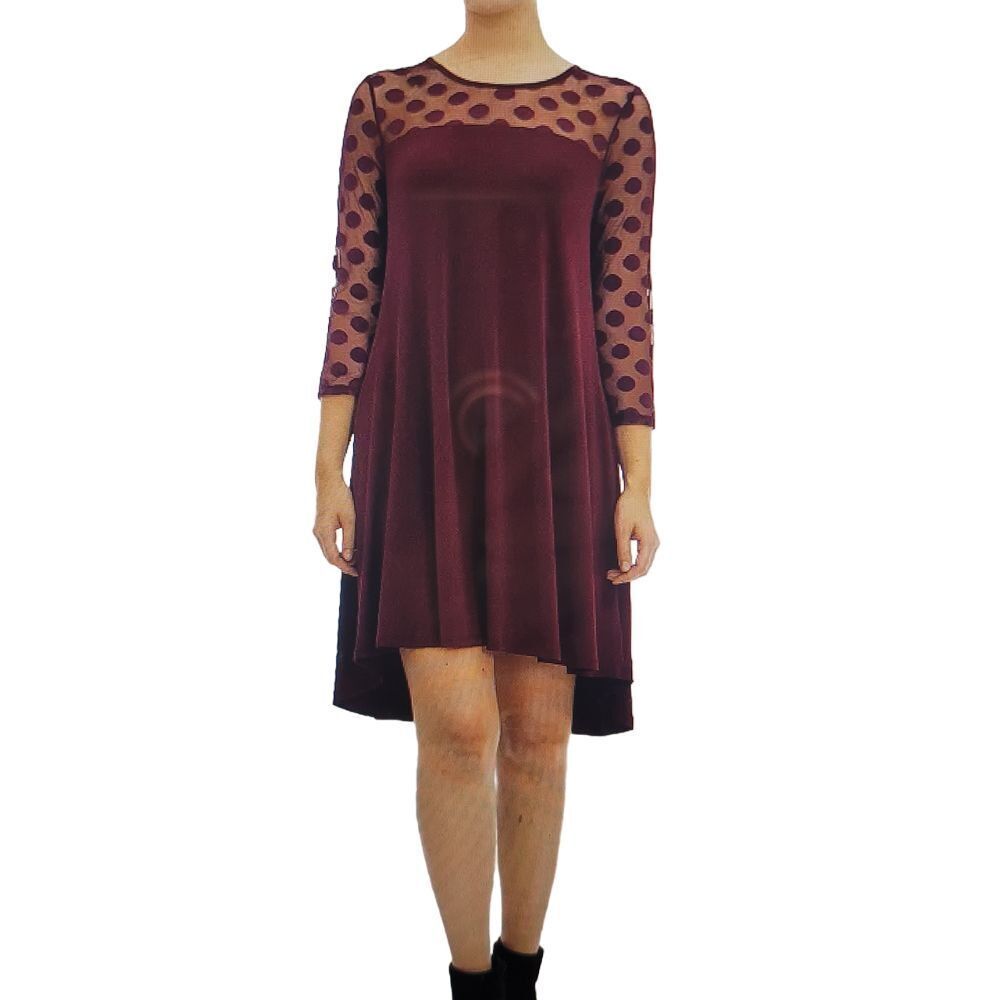 Nina Leonard Women's M High-Low Knee Length Career Church Dress Boho Whimsigoth